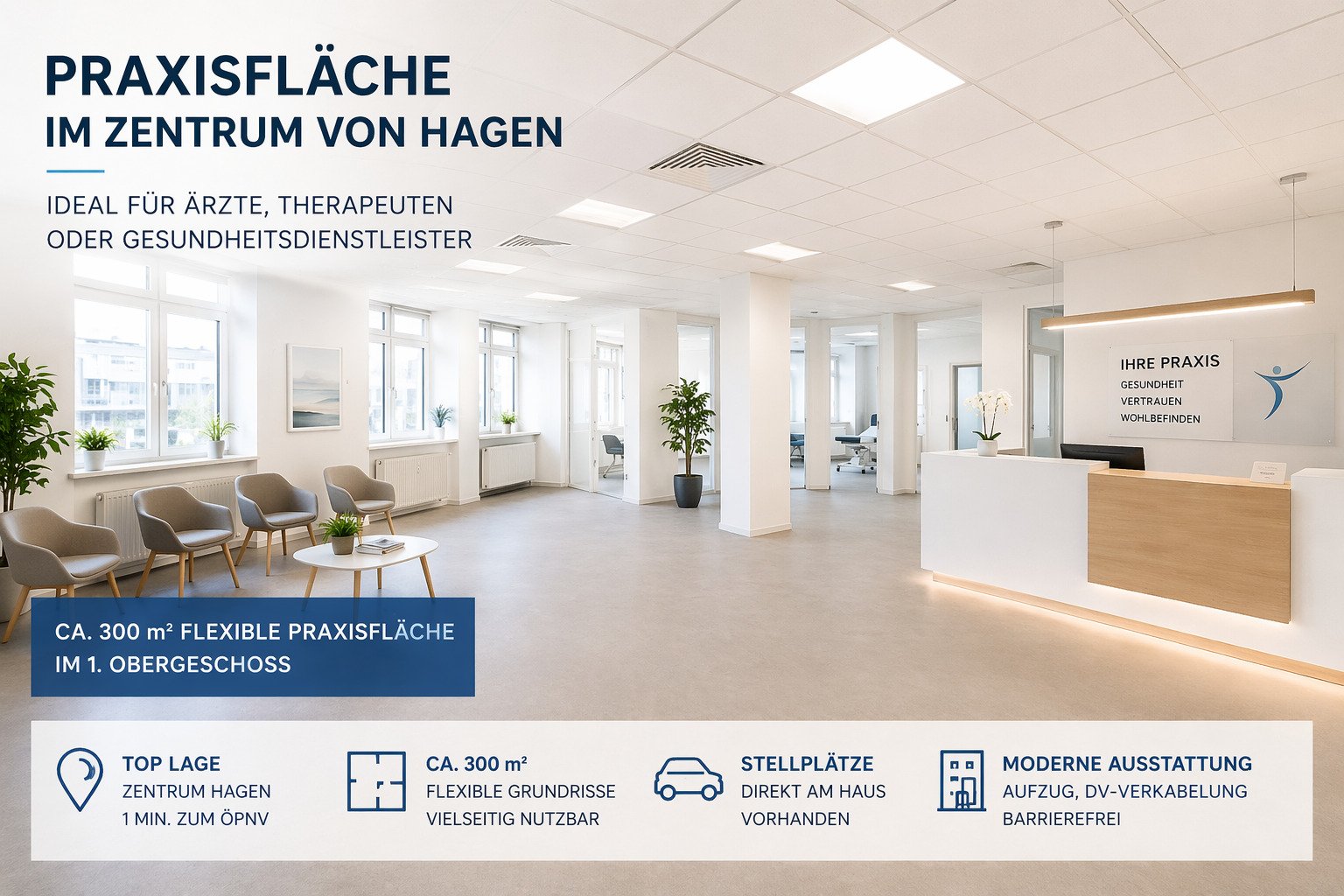 Attraktive Praxisfläche in zentraler Lage von Hagen mit Parkmöglichkeiten Attraktive Praxisfläche in zentraler Lage von Hagen mit Parkmöglichkeiten